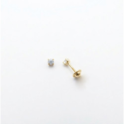 P. Pendientes Garra 4 bolas C/Cz. 3mm