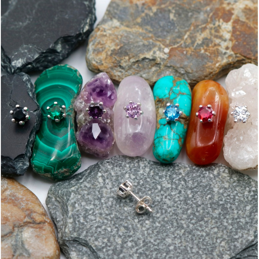 P. Pendientes Garra 6 bolas C/Cz. 3mm