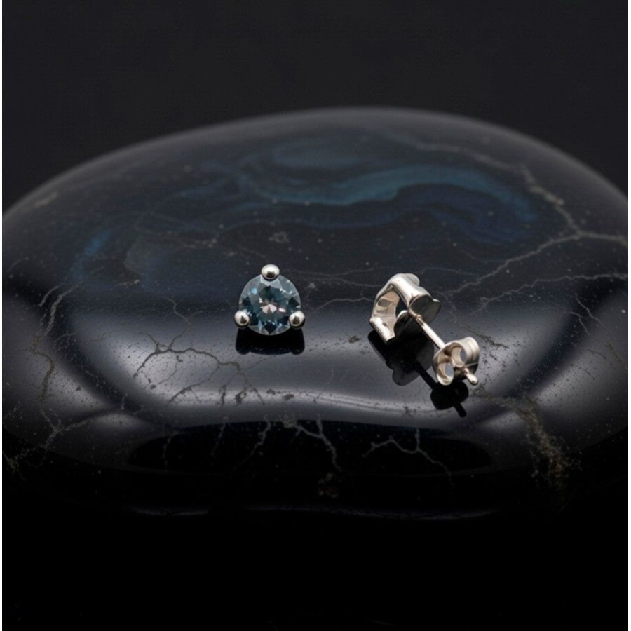 P. Pendientes Garra 3 bolas con C/Cz. de 6.5mm