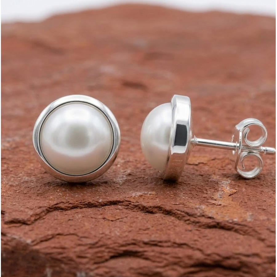 P. Pendientes 1/2 Perla 8mm con Bocel