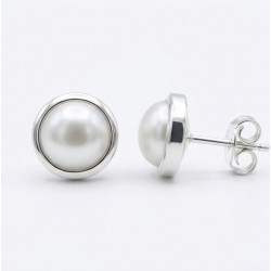 P. Pendientes 1/2 Perla 8mm con Bocel