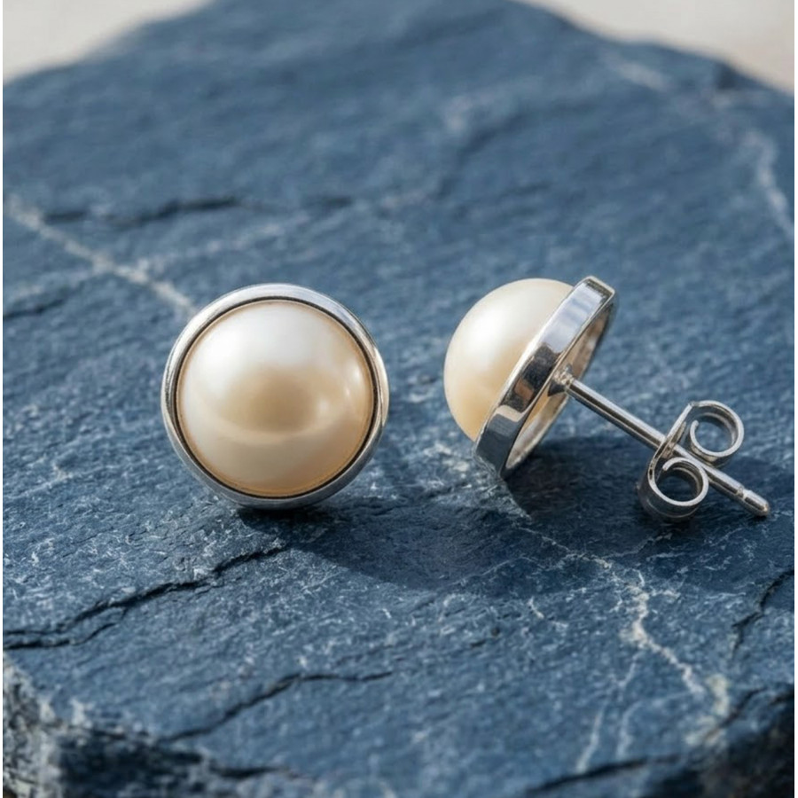 P. Pendientes 1/2 Perla 10mm con Bocel