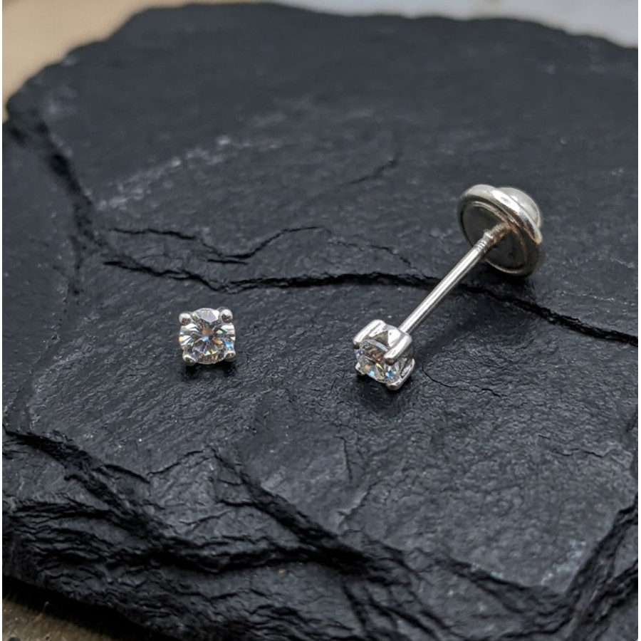 P. Pendientes garra 4 bolas C/Cz 2,5mm
