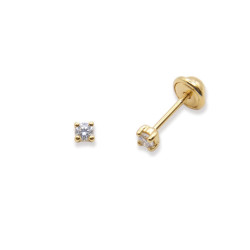 P. Pendientes garra 4 bolas C/Cz 2,5mm