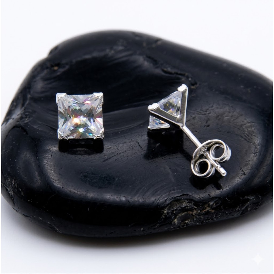 P. Pendientes Cz 6x6mm
