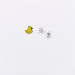 Pendientes patos esmaltada de 7mm