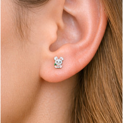 Pendientes conejo esmaltada de 7mm