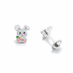 Pendientes conejo esmaltada de 7mm