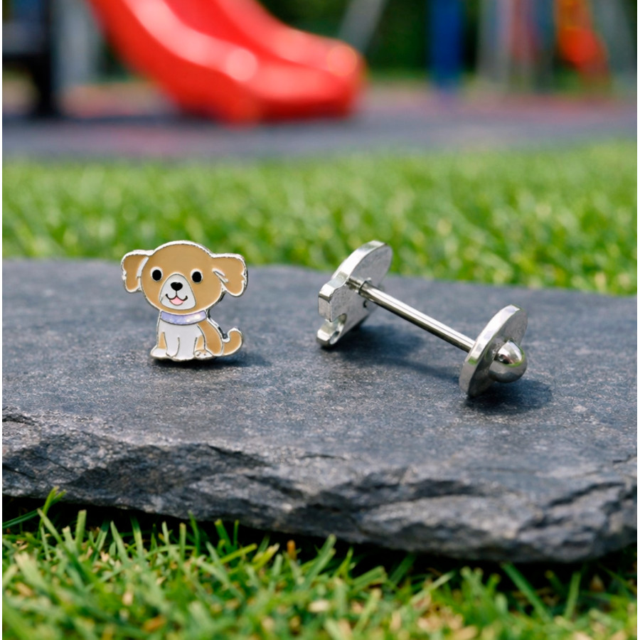 Colgante perro esmaltado de 7mm