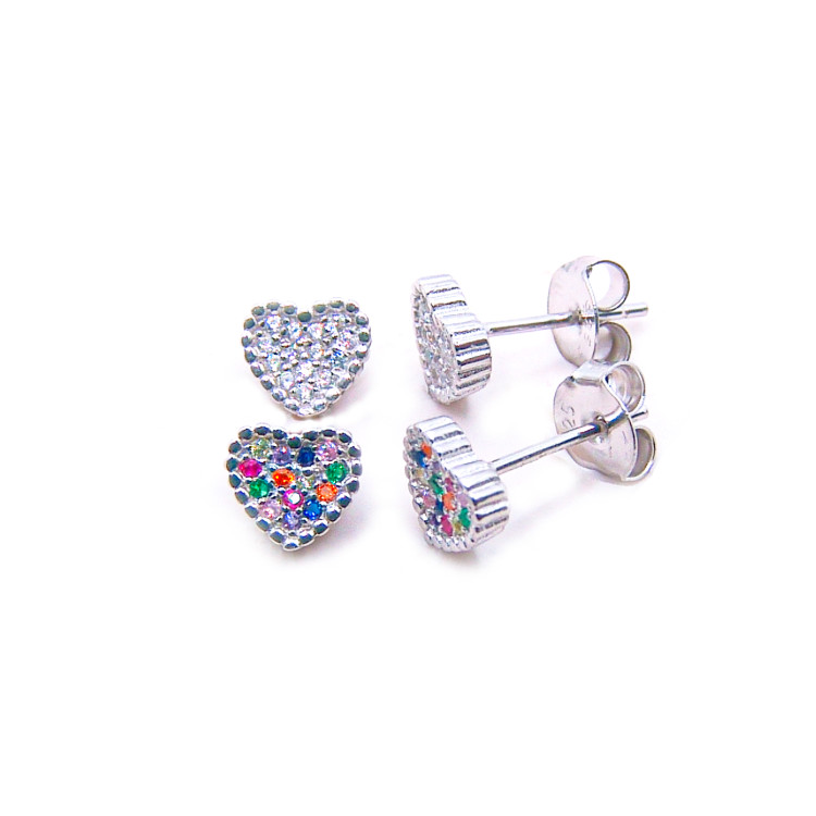 P. Pendientes Corazón Rodiados