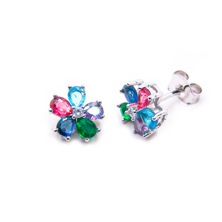 P. Pendientes Flor Rodiados