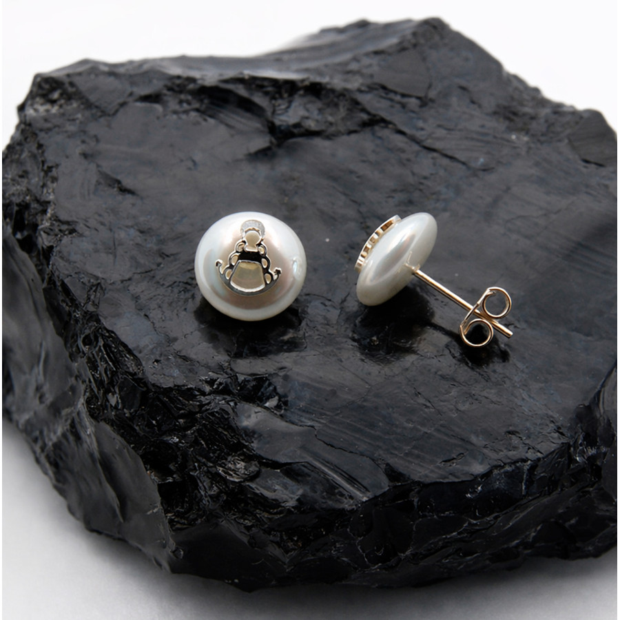 P. Pendientes Virgen del Rocío con perla de 10mm