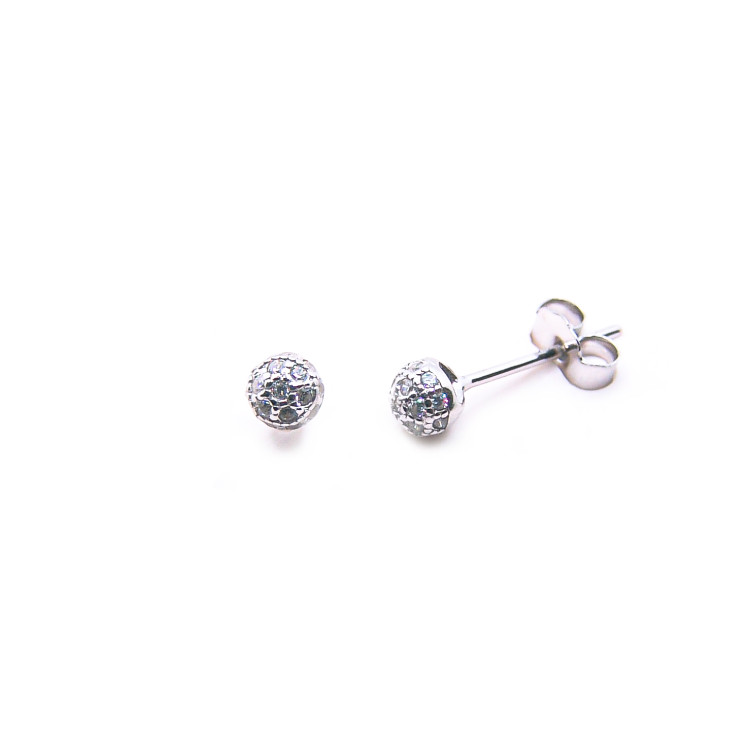 P. Pendientes Bola de 4mm Rodiados
