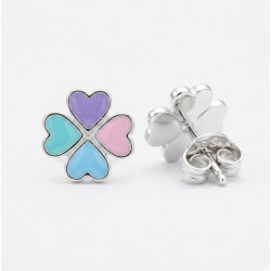 Pendientes Trebol esmaltado de 10mm
