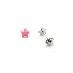 Pendientes estrella esmaltada de 6mm