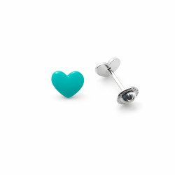 Pendientes corazon esmaltado 6mm