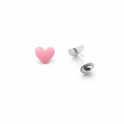 Pendientes corazon esmaltado 6mm