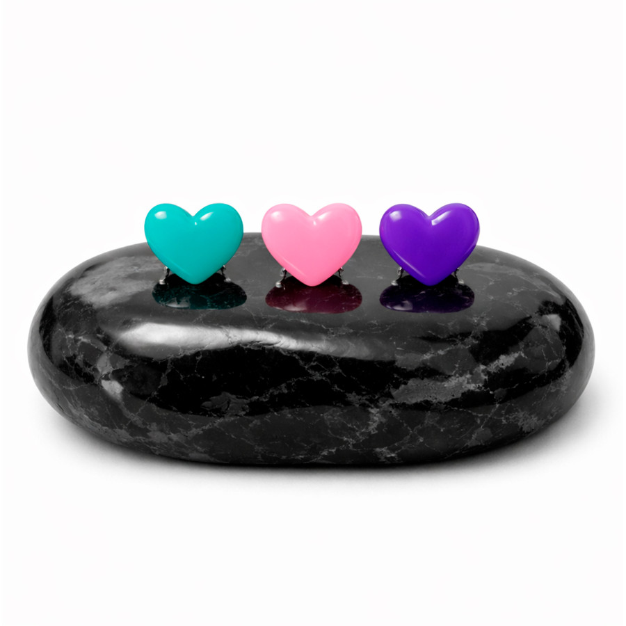 Pendientes corazon esmaltado 6mm