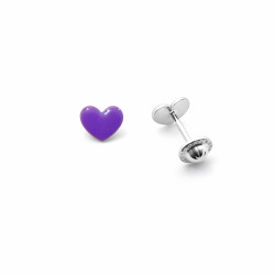 Pendientes corazon esmaltado 6mm