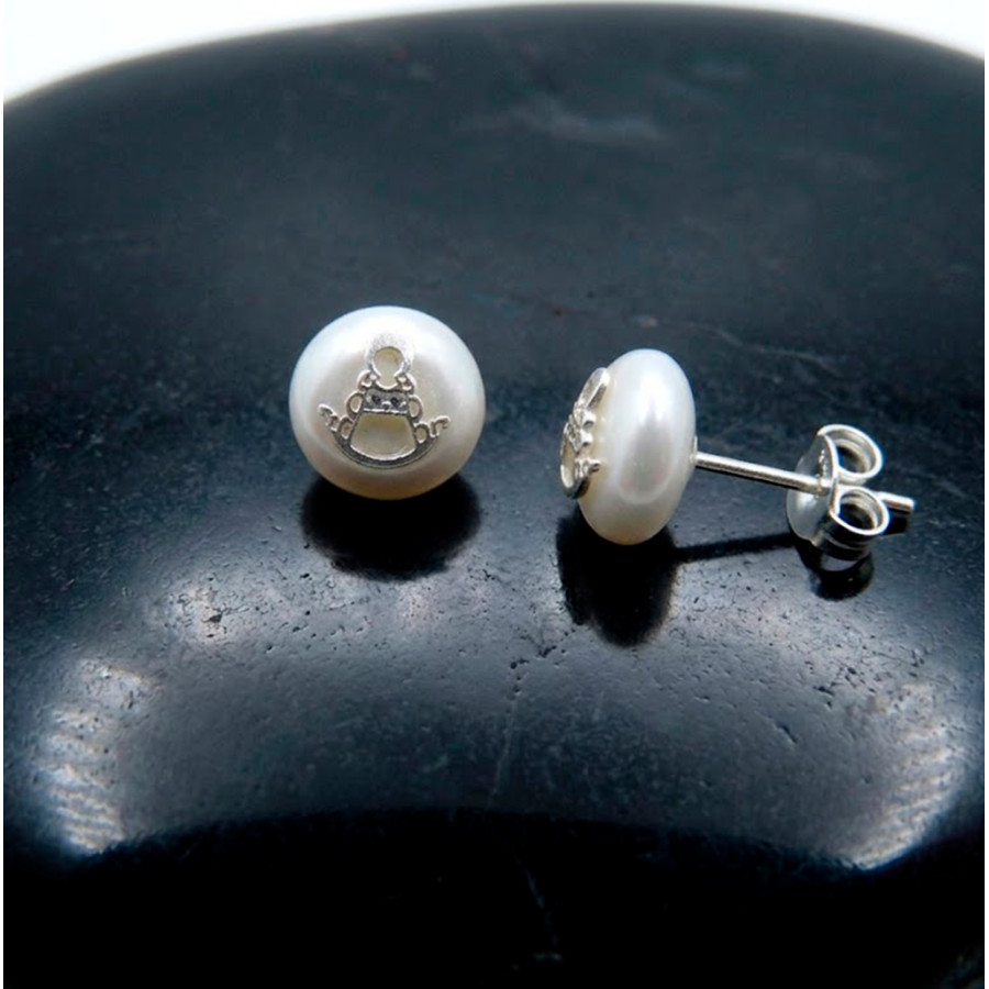 P. Pendientes Virgen del Rocío con perla de 8mm