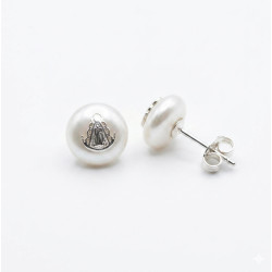 P. Pendientes Virgen del Rocío con Perla de 8mm