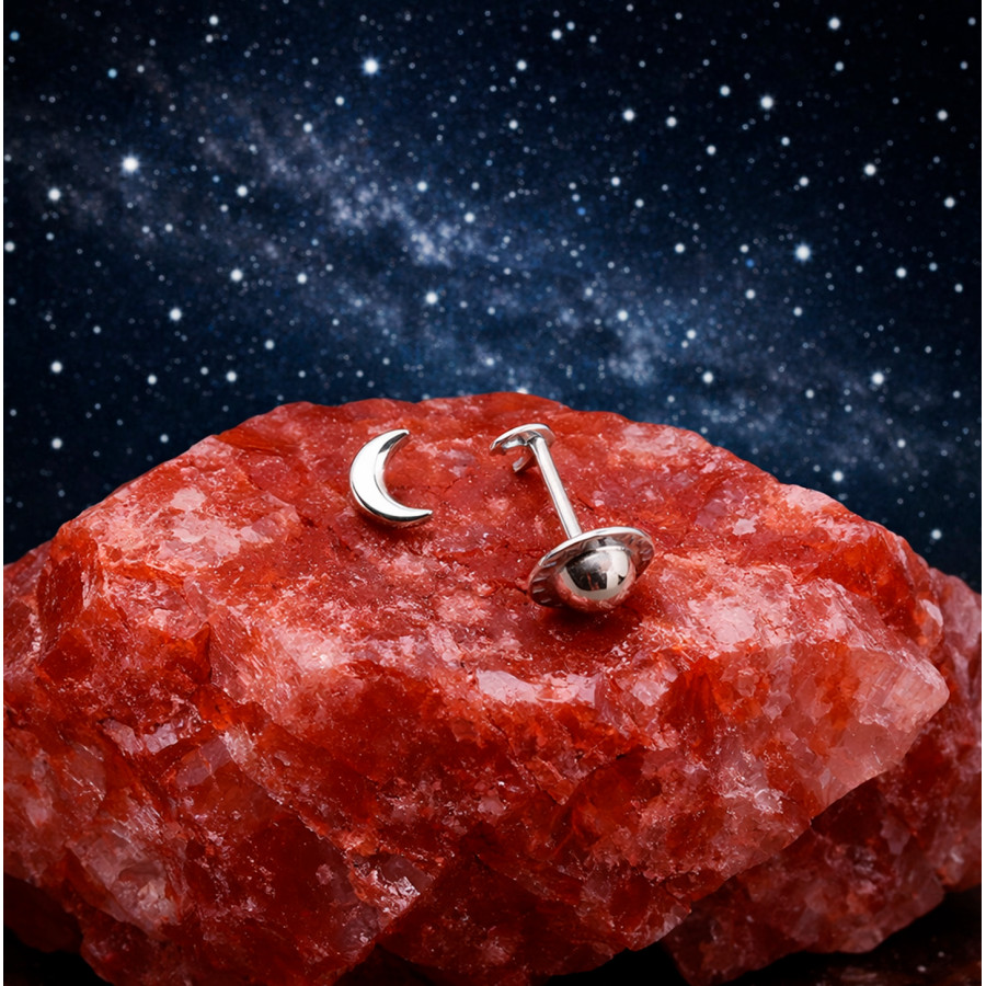 P. Pendientes Luna de 4mm