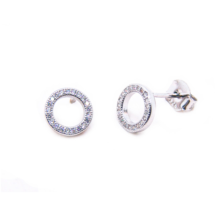 P. Pendientes Círculo Rodiados